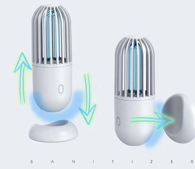 Portable capsule-shaped ultraviolet UVC disinfection lamp in choice of colours.