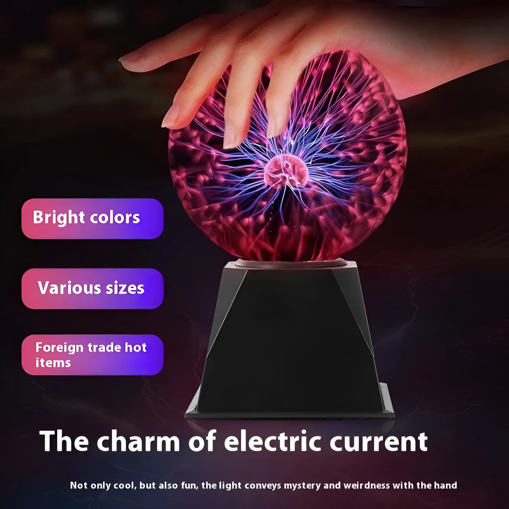 USB voice control electrostatic ball plasma magic small night lamp in geometric stereo design, 100x140mm, with built-in battery