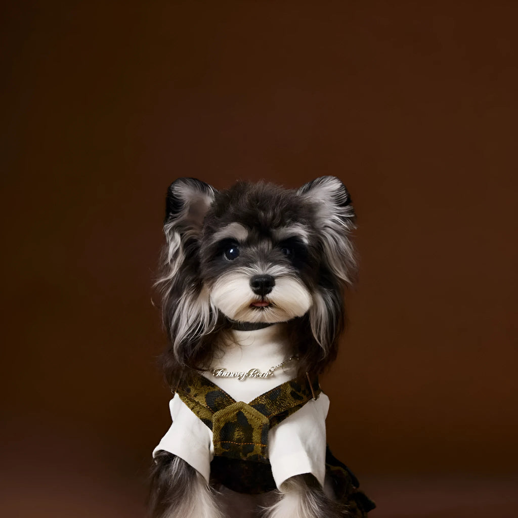 Dog clothes autumn leopard print overalls for pets, cotton material, casual style