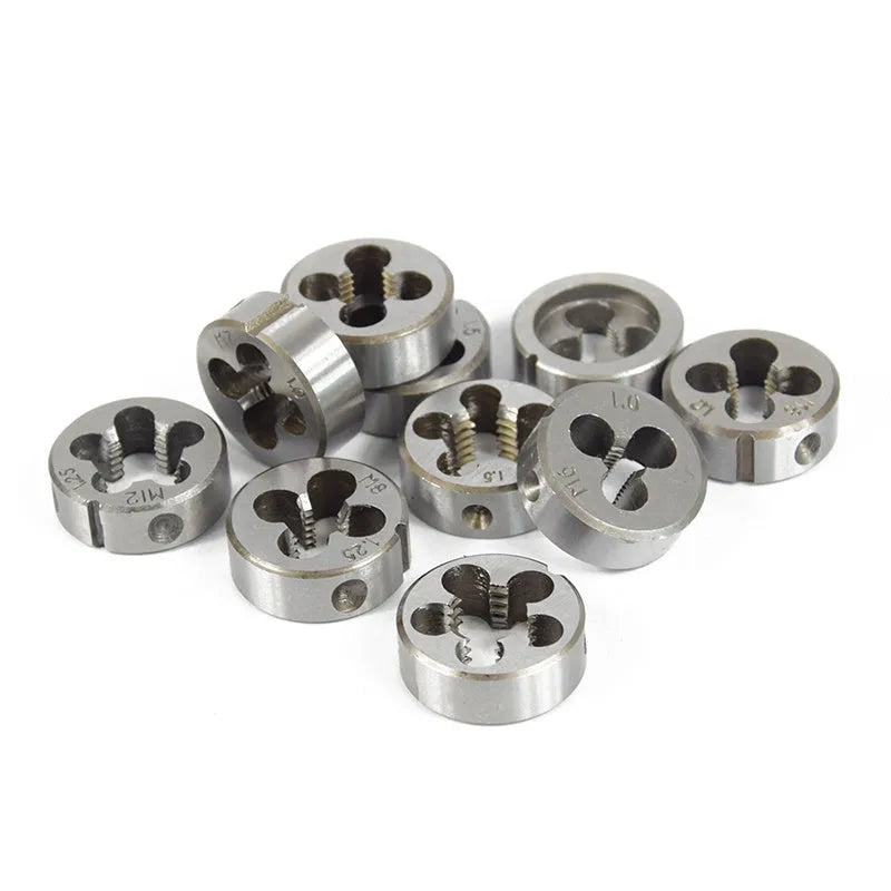 Alloy steel hand tap and die set with chip removal function in blister packaging