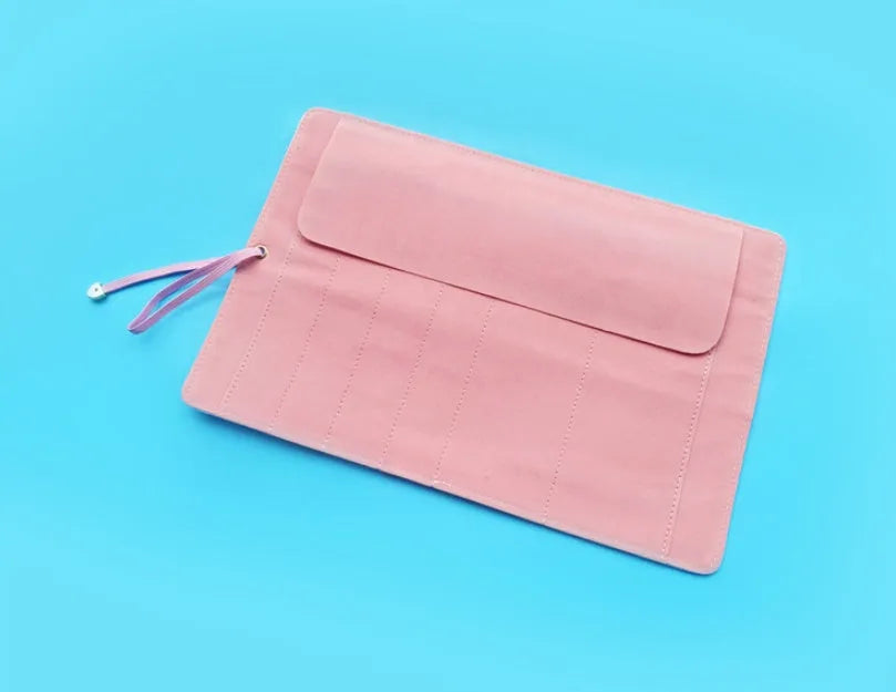 Student canvas stationery bag with BT21 full colour print, 19.5x29cm, open showing pens inside