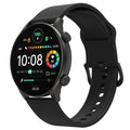 Haylou smartwatch with AMOLED display showing health stats, in black or white, featuring Bluetooth call.