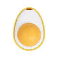 Soft plush catnip ball toy in fried egg and poached egg shapes for wall-mounted cat play