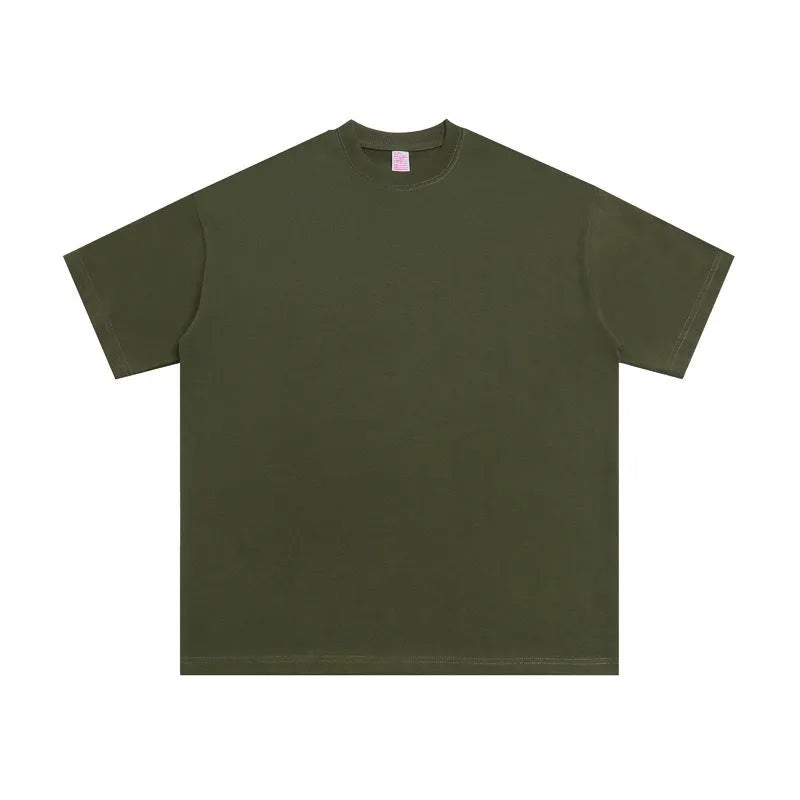 Men's loose cotton half-sleeve shirt in multiple colours with pullover style