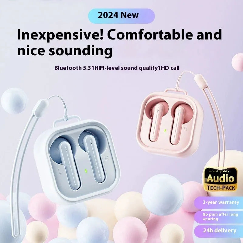 H19 mini Bluetooth headset in black with noise reduction and wireless sports-style design