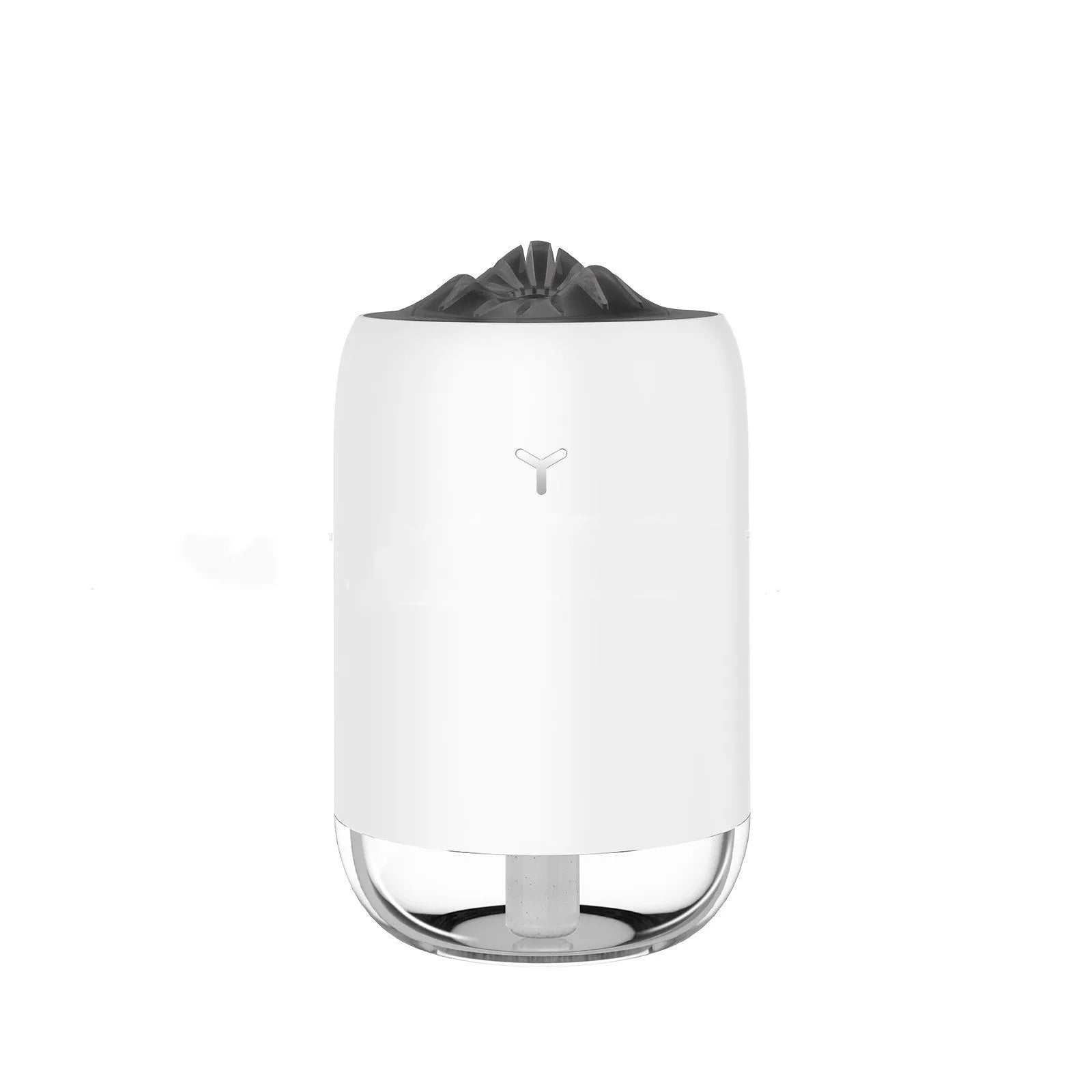 Mini cylindrical USB humidifier in green, pink, or white with 260ml water tank
