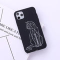 Animal line graffiti art design on a slim black TPU iPhone back cover case.