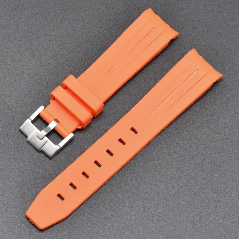 Lunar Landing Planet Series arcuate TPU watch strap in 20mm width showing black green line colour
