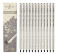 Boxed set of children's art sketching charcoal pencils and drawing sticks with grades from 2H to EE hardness
