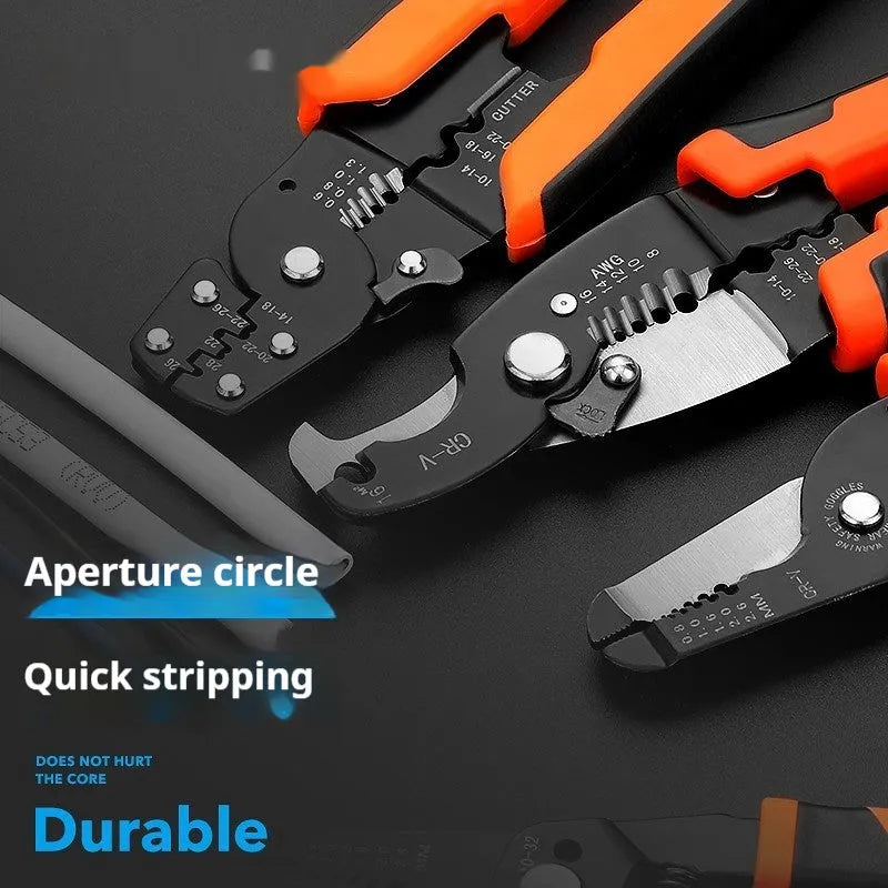 Fully automatic wire stripping pliers with high carbon steel blade in box mounted design
