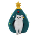 Felt Christmas tree shaped cat bed in picture colour, available in three sizes from 48 to 65 cm