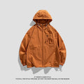 Unisex lightweight hooded jacket in Lycra spandex for sun protection, shown in caramel colour.