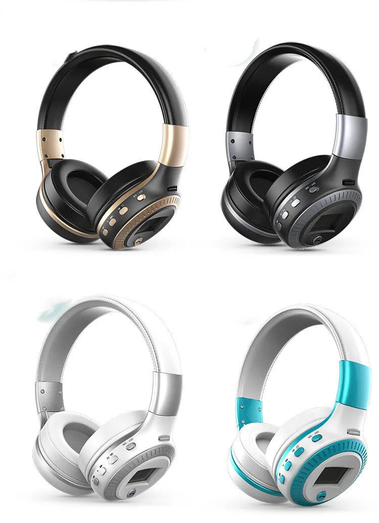 Wireless Bluetooth headphones ZL B19 model in blue or silver with over-ear design