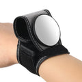 Black bicycle wrist rear-view mirror with adjustable nylon fixture for cycling safety