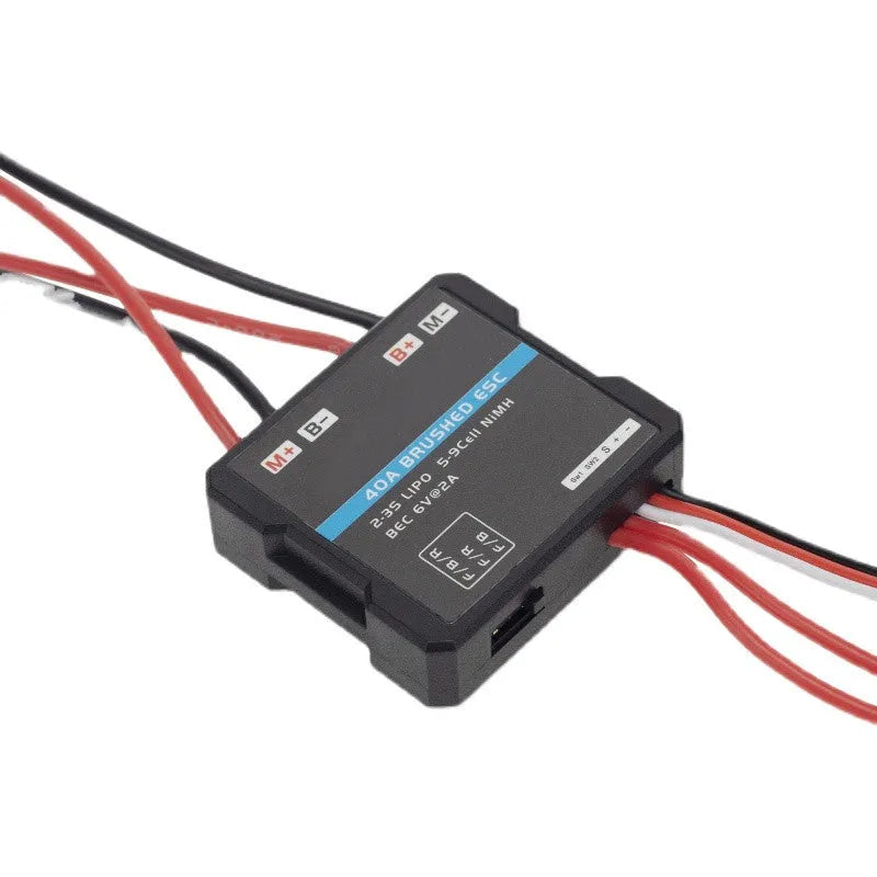 Small Boat 40A miniature brushed electronic speed controller for 1/16 and 1/18 scale RC vehicles