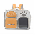 Portable cat and dog one shoulder messenger bag in blue nylon with cartoon pattern for outdoor use