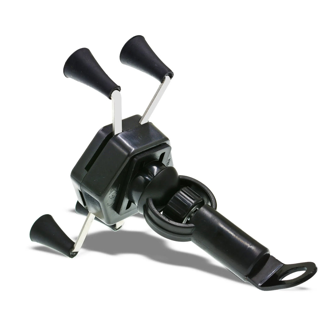 Motorcycle four-jaw aluminium alloy phone holder charger with ABS construction
