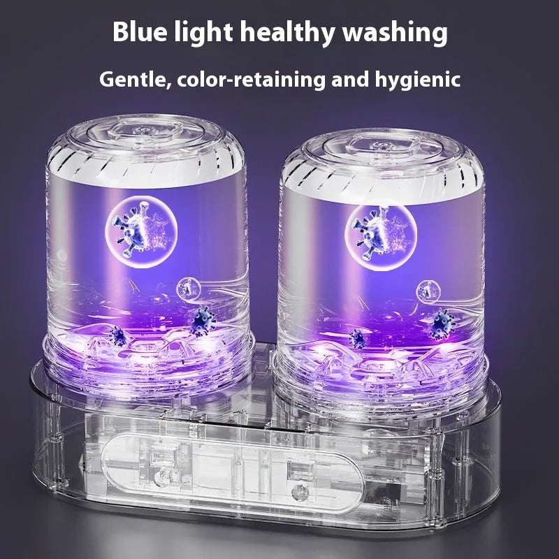 White double bucket mini USB washing machine for underwear and delicate fabrics