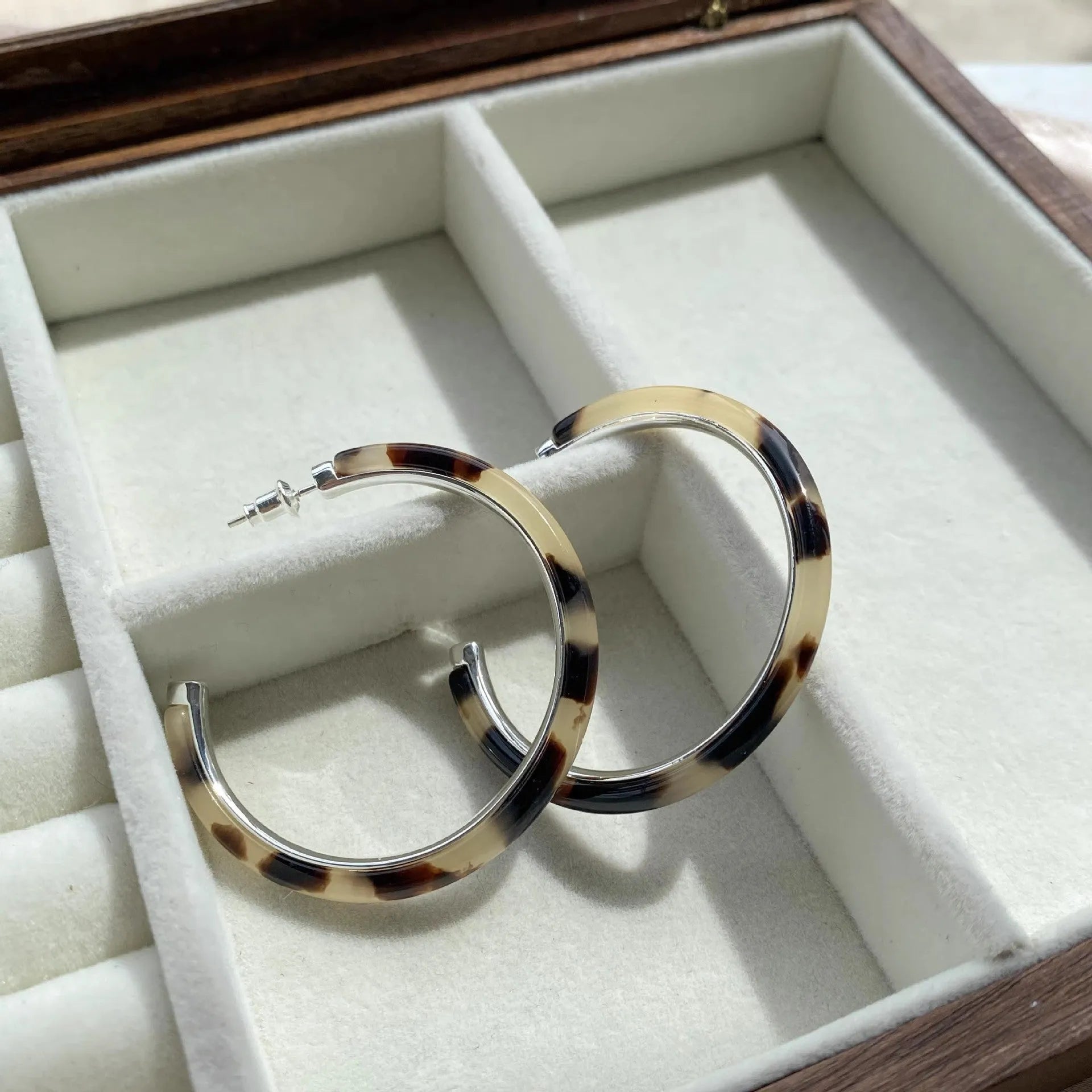 Copper leopard print ring earrings geometric electroplated gold silver for women