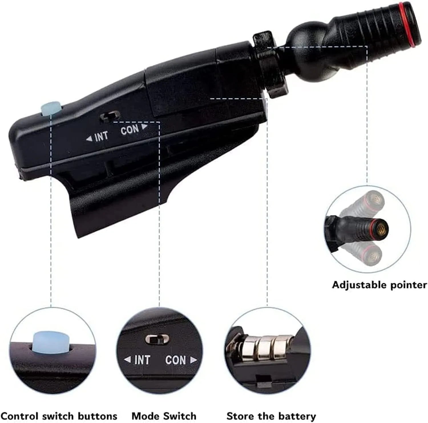 Black golf putter laser aiming instrument for alignment practice and putting training