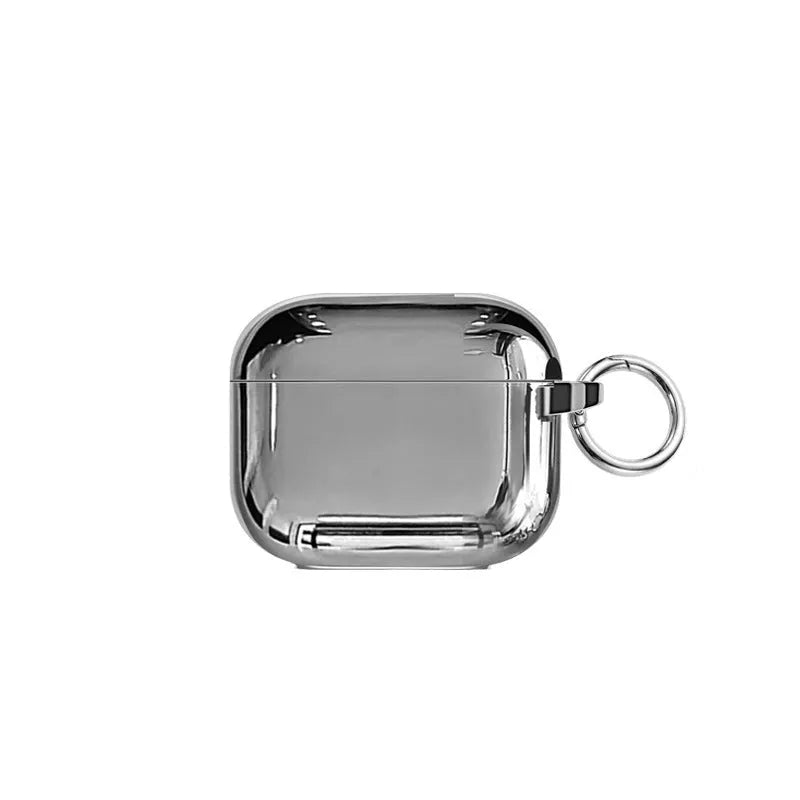 Electroplated solid colour TPU case for AirPods with attached heart pendant and bracelet chain
