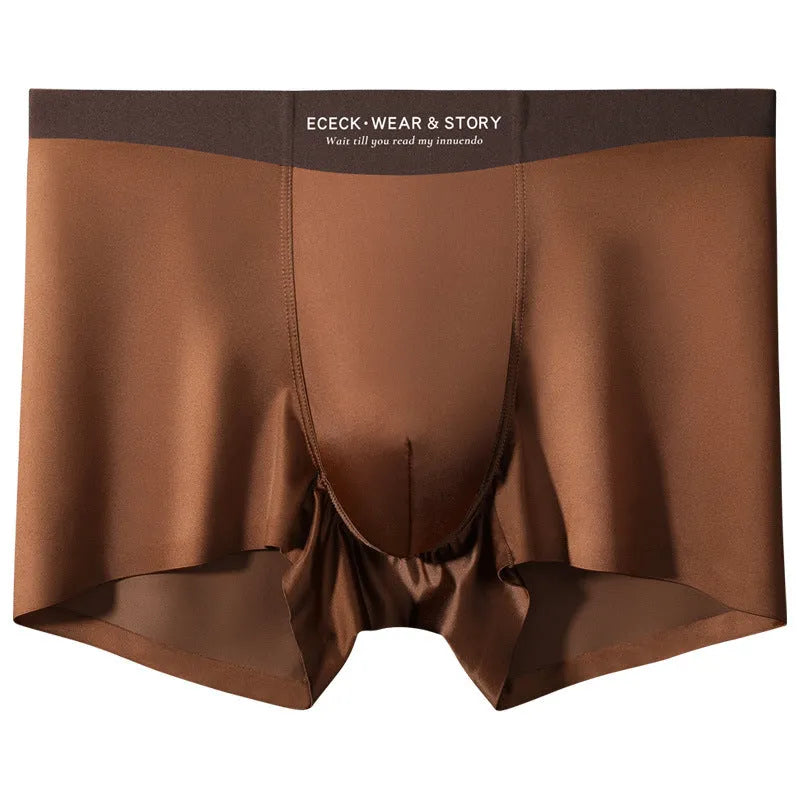 Men's ice silk underwear in veil white colour with seamless construction