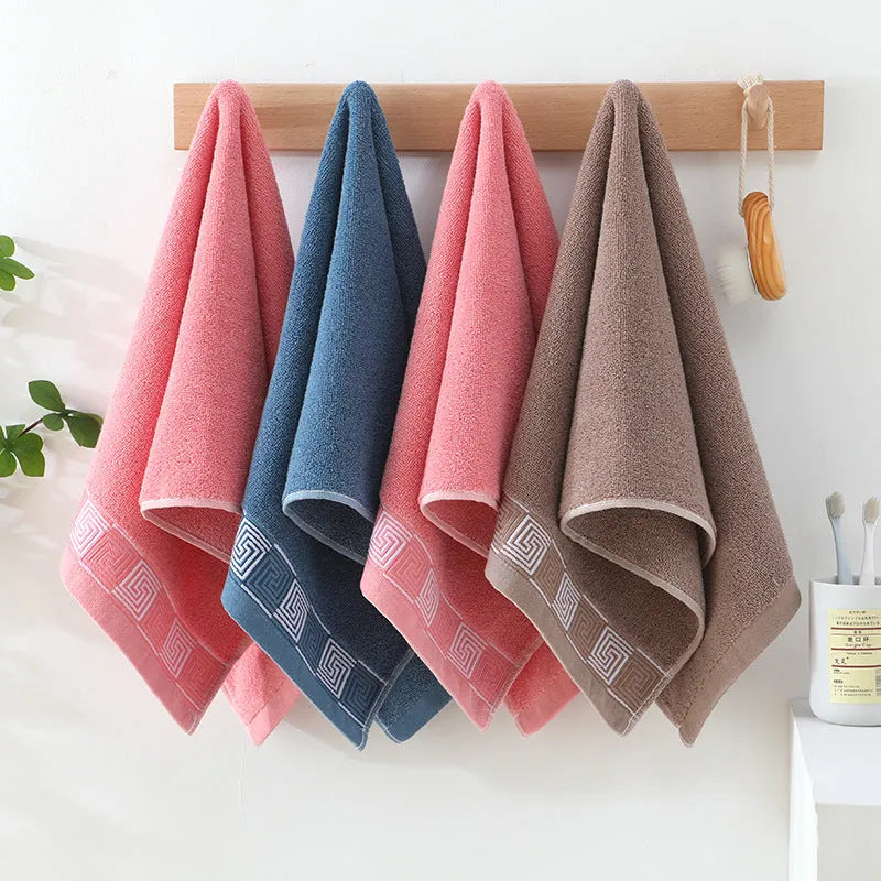 Gaoyang thickened pure cotton face towel 35x75cm in blue, individually wrapped
