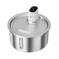 Stainless steel cat water fountain with white constant temperature base