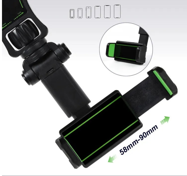 Car mobile phone holder attached to rear view mirror bracket showing black and grey colour option