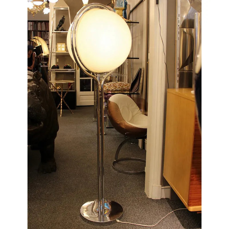 Modern minimalist floor lamp with double head white cover D40cm x H80cm for living room