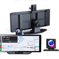 360° panoramic dash cam with 4MP touchscreen for front and rear dual recording in a car