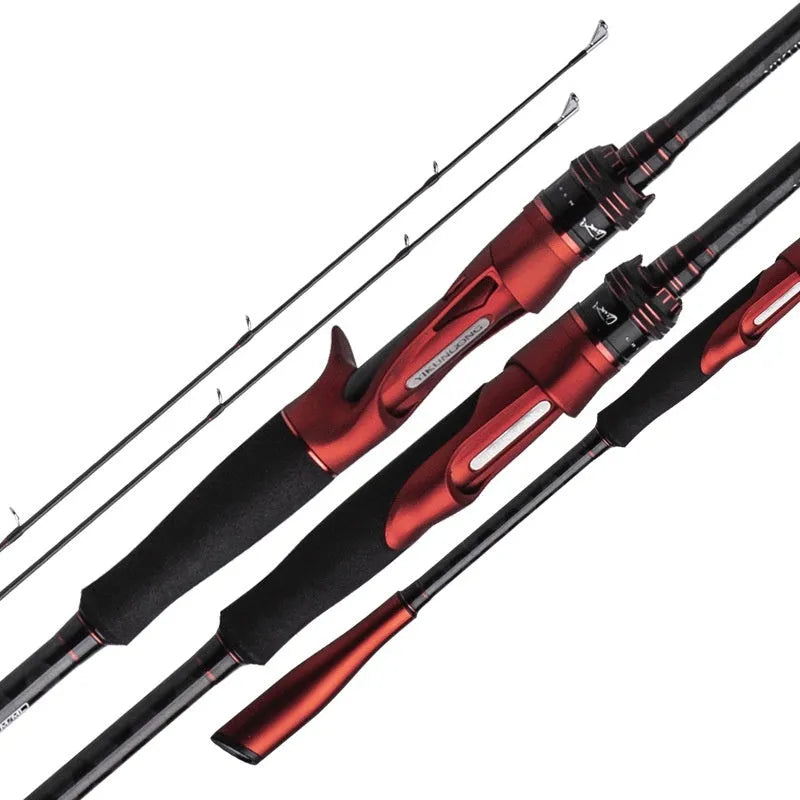 Carbon ultralight fishing rod showing straight handle and pikestaff style options in 2.1 and 2.4 metre lengths