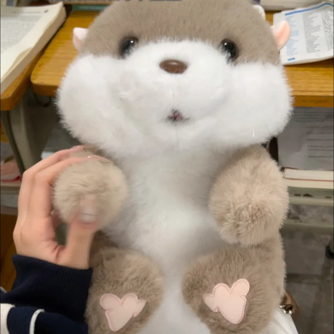 Brown otter plush toy doll 33cm tall 20cm wide soft plush material cartoon style