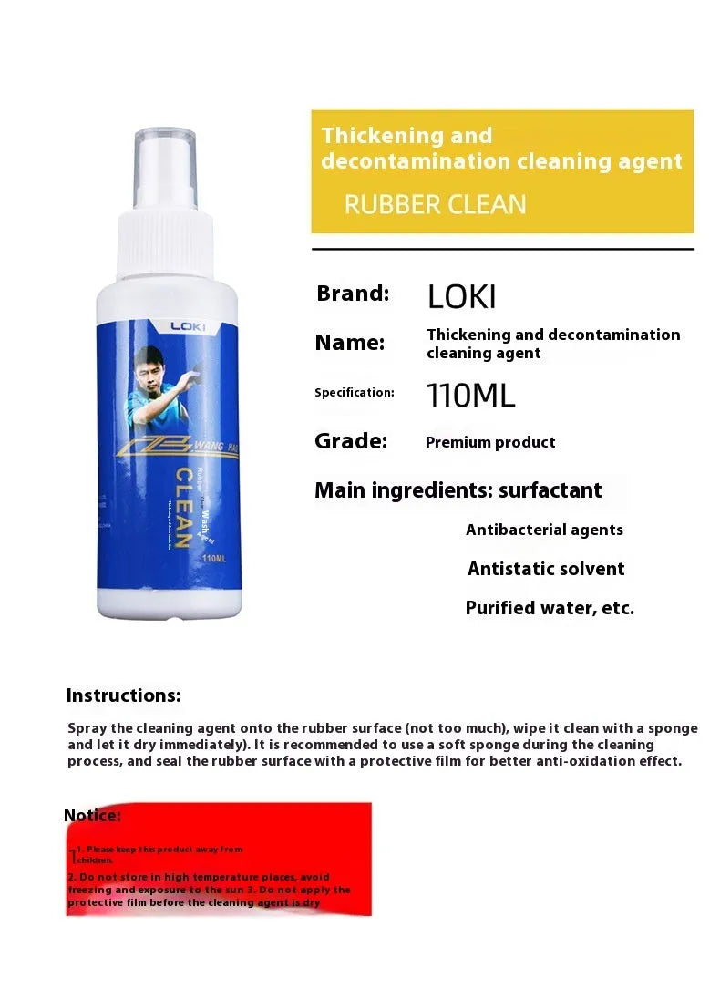110ml table tennis blade covering rubber cleaning liquid with sponge applicator for ping pong bat maintenance