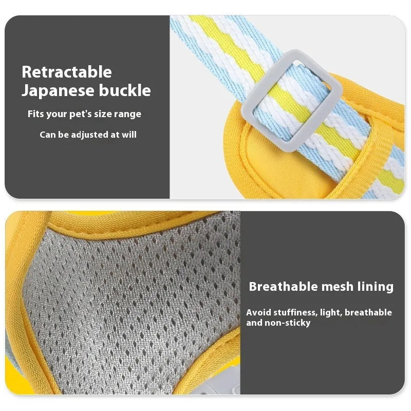 Explosion-proof anti-strangulation pet harness in Oxford cloth with a 1.5m traction rope.