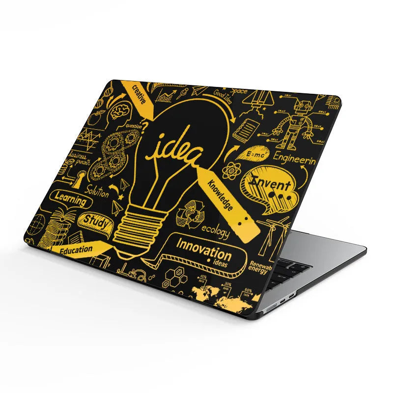 Plastic laptop protective case for MacBook in bronzing black finish, showing hard shell cover on computer