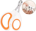 Cat nail clippers with circular cut hole and 2mm aperture in blue, with non-slip cushioned handle