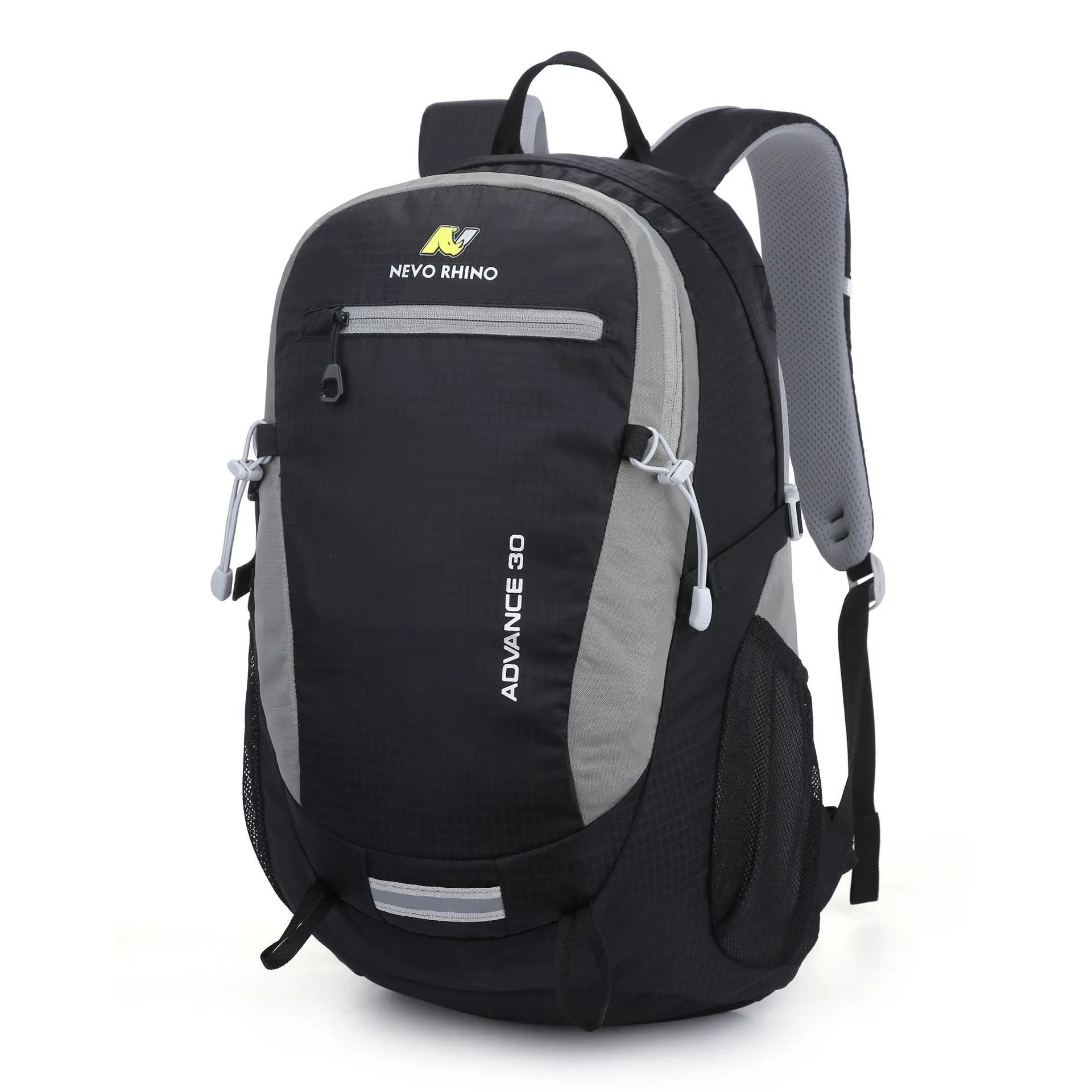 A solid-colour nylon 30-litre outdoor backpack with air-pillow straps in dark green.