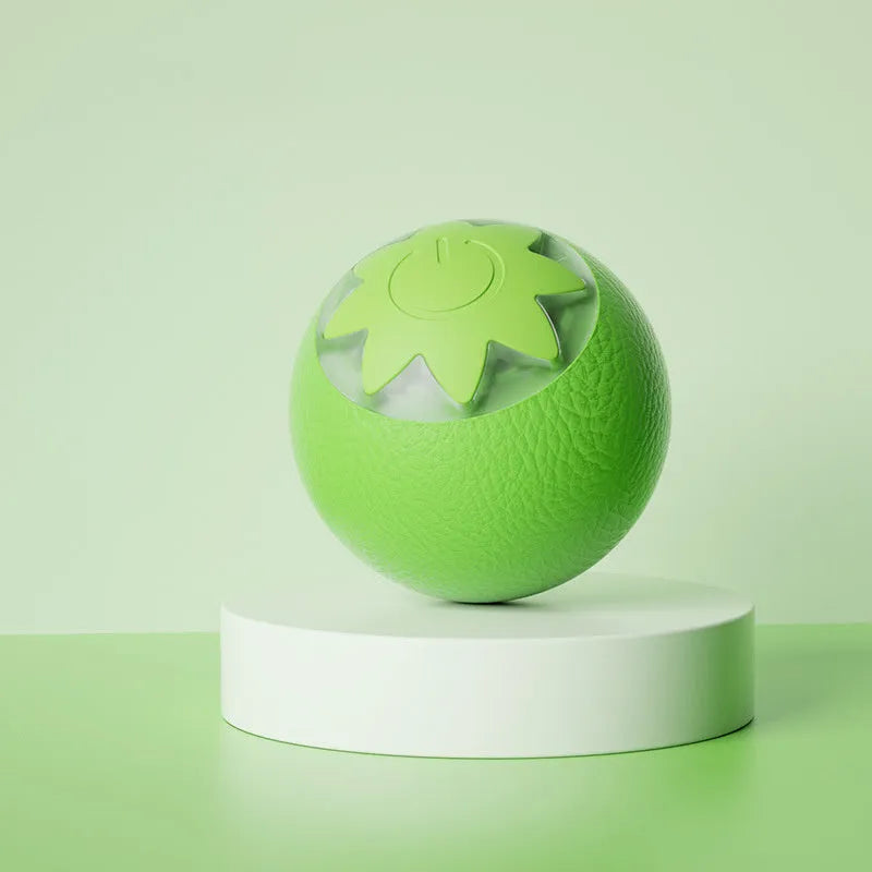 Automatic rolling ball electric toy for dogs and cats in green, pink or yellow colours