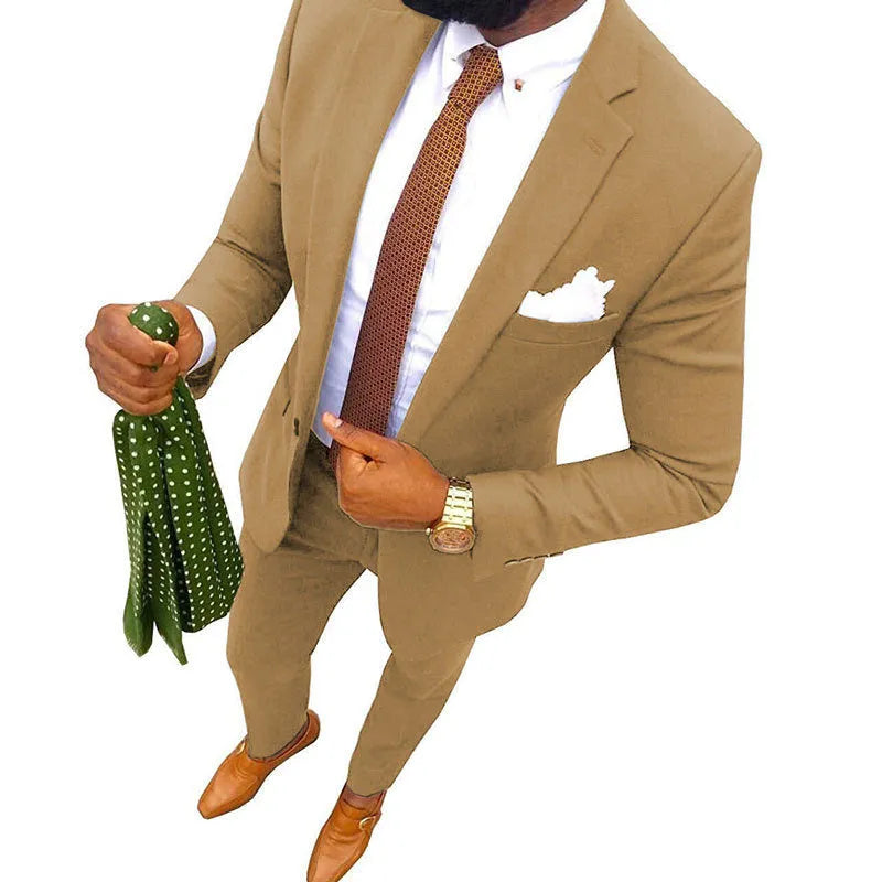 Men's cotton banquet suit in multiple colours with jacket and trousers included
