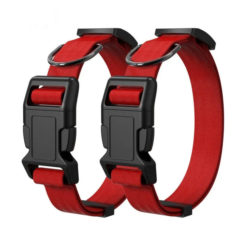 Nylon dog and cat collar in black, blue, pink, red, and yellow with S to XL sizes buy one get two
