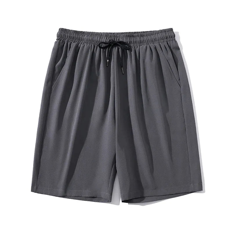 Men's ice silk cropped sports casual pants in nylon fabric with straight-leg design