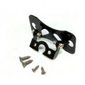 Black metal universal car camera holder bracket with adjustable angle, shown with mounting screws.