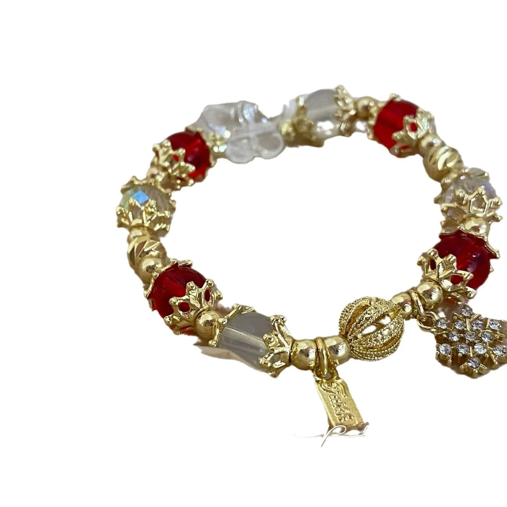 Women's galaxy colour bracelet with snowflake pendant, bow design, heart shape and cartoon character elements