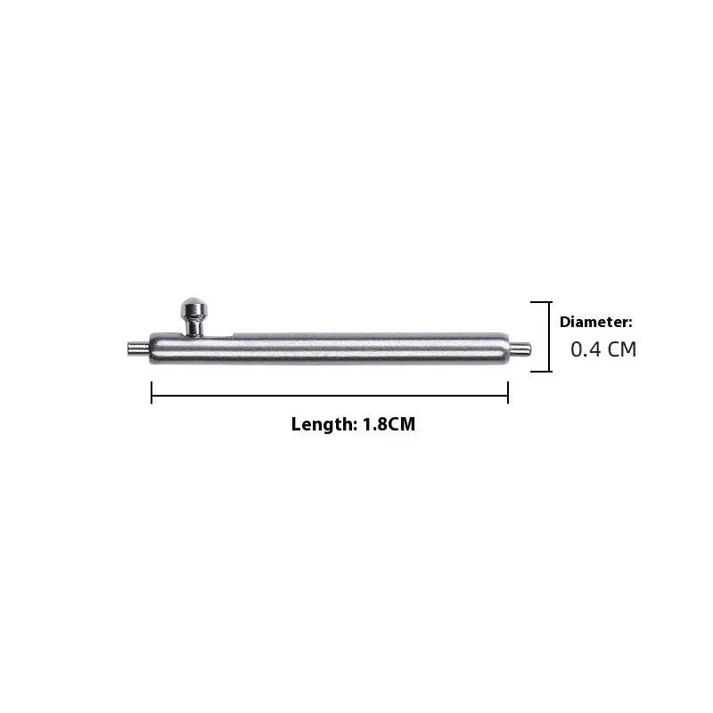 Silicone quick release ear for watch strap, 1.8mm thick and 12mm long, with metal pin