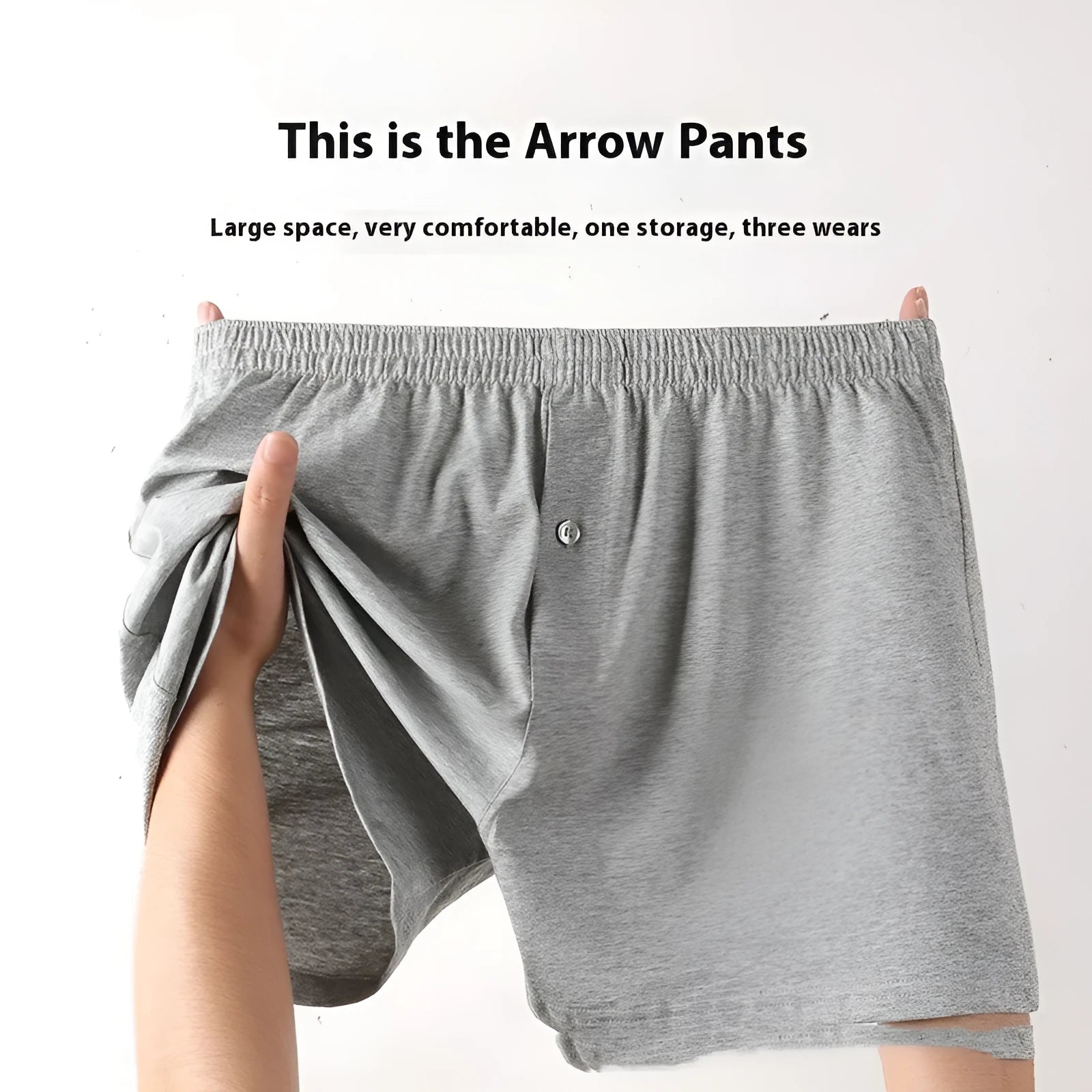 Men's solid colour cotton boxer shorts on a white background, showing loose fit and high waistband.