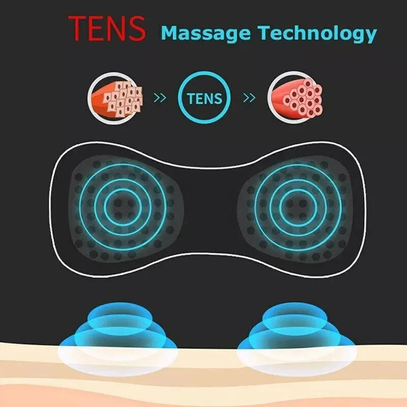 HQ-185 mini electric shoulder and neck massager in black with massage patches