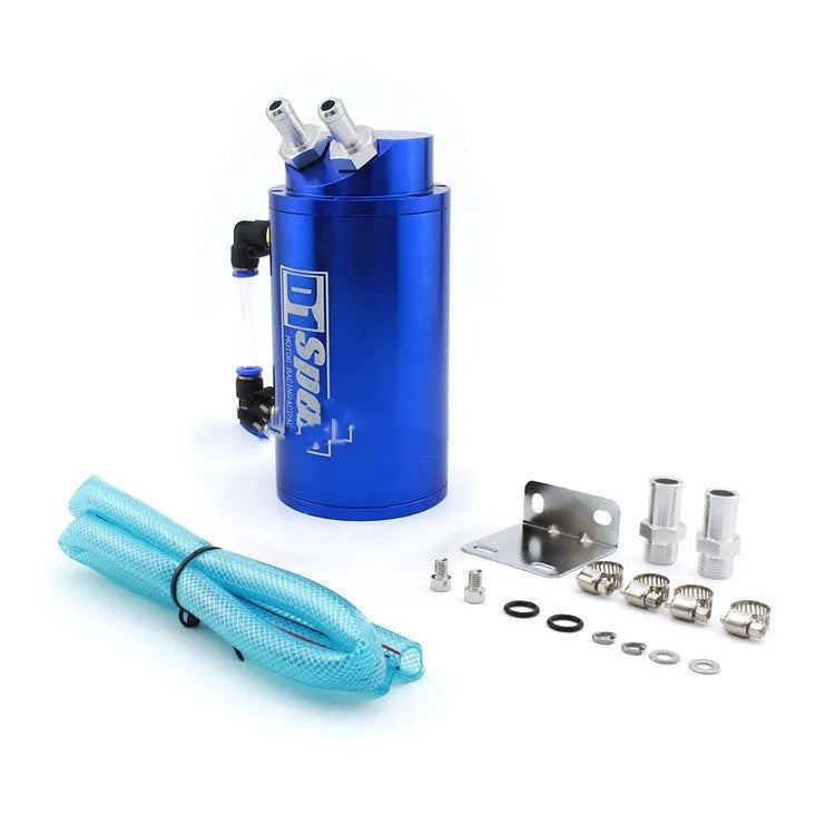 Car oil catch tank for engine modification in round and square models, available in four colours.