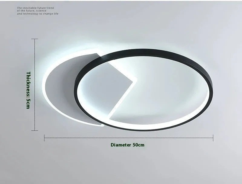 Nordic minimalist ceiling lamp in black and gold colours with 40cm and 50cm diameter options