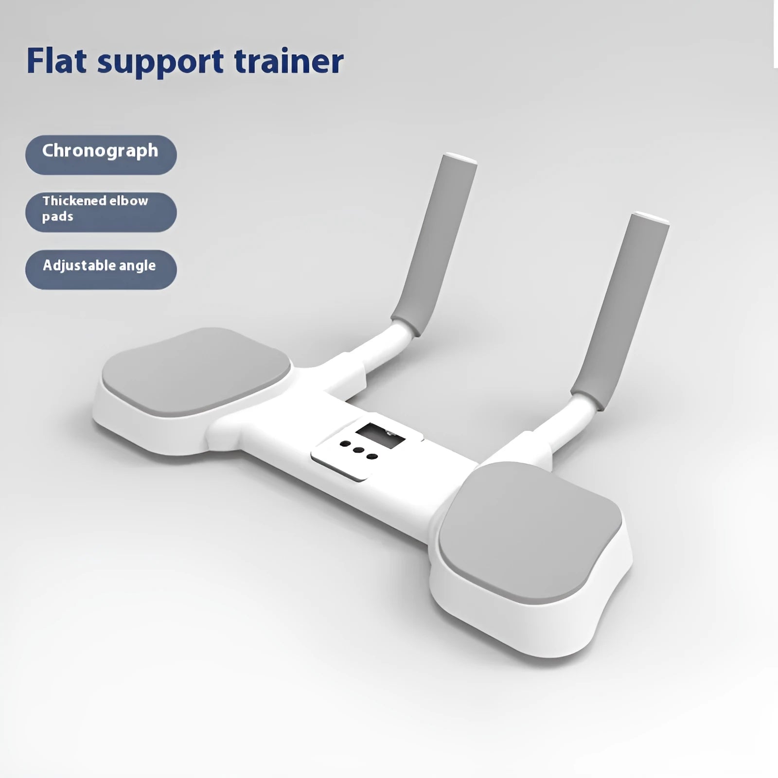 White multi-functional flat support trainer made of alloy aluminium and ABS plastic for home fitness.